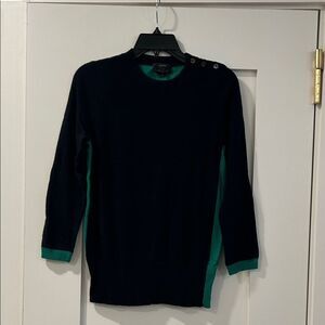 J. Crew Black and Green Sweater, Size Small